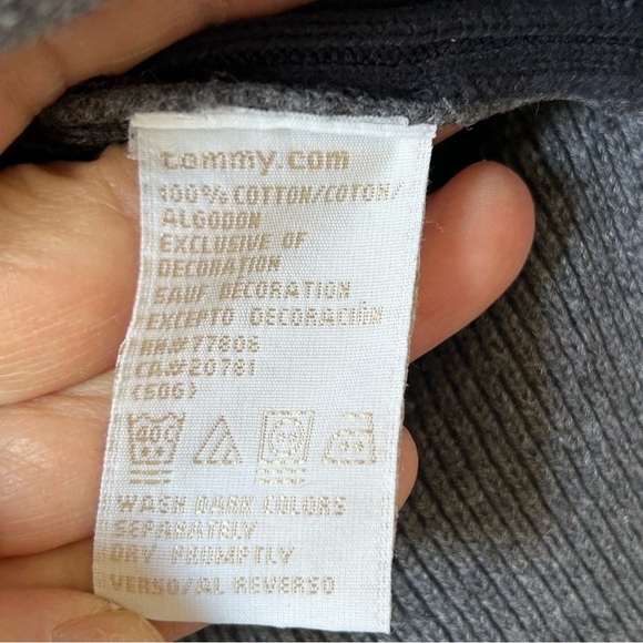 VTG Tommy Hilfiger Women’s Knit Sweater Large Blue Gray 90d y2k Pullover - Picture 6 of 9